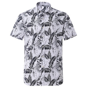 Summer Pure Cotton Mens Hawaiian Shirt Loose Printed Short Sleeve Big Us Size Hawaii Flower Men Beach Floral Shirts