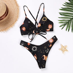 Sunflower Printed Bikini Set Sexy  Swimwear Women 2020 Mujer Push Up Padded Biquini Bathers Bandage Bathing Suit Swimsuit Bikini