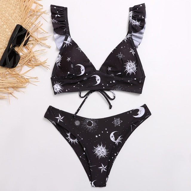 Sunflower Printed Bikini Set Sexy  Swimwear Women 2020 Mujer Push Up Padded Biquini Bathers Bandage Bathing Suit Swimsuit Bikini