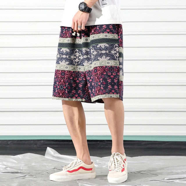 SHAN BAO Men's Fashion Loose Beach Shorts 2020 Summer Brand Clothing Personality Printing Comfortable Cotton Youth Casual Shorts