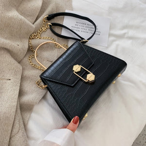 Stone Pattern PU Leather Crossbody Bags For Women 2020 Small Cross Body Bag With Metal Handle Lady Shoulder Bag Luxury Handbags