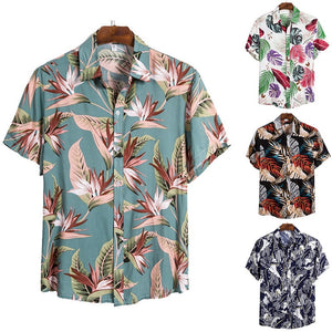 2020 New Arrival Men's Shirts Men Hawaiian Camicias Casual One Button Wild Shirts Printed Short-sleeve Blouses Tops