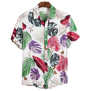 2020 New Arrival Men's Shirts Men Hawaiian Camicias Casual One Button Wild Shirts Printed Short-sleeve Blouses Tops